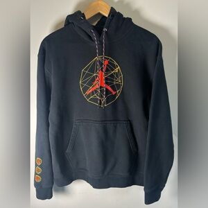 Vintage Nike Air Jordan Hoodie Sweatshirt Mens M Black Pullover Jumpman